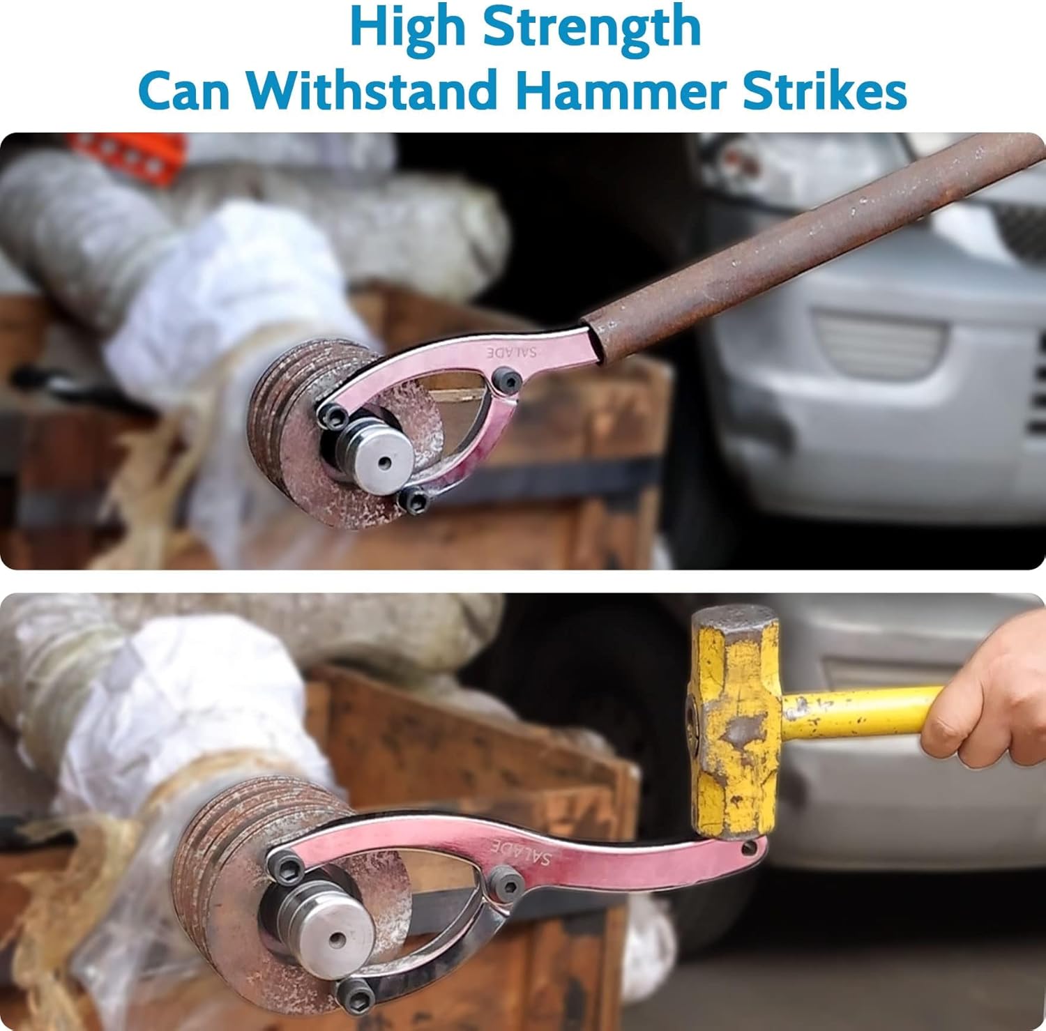 Adjustable Gland Nut Wrench for Hydraulic Cylinder Removal with Heavy Spanner - Includes Pins, Gloves, and Towels