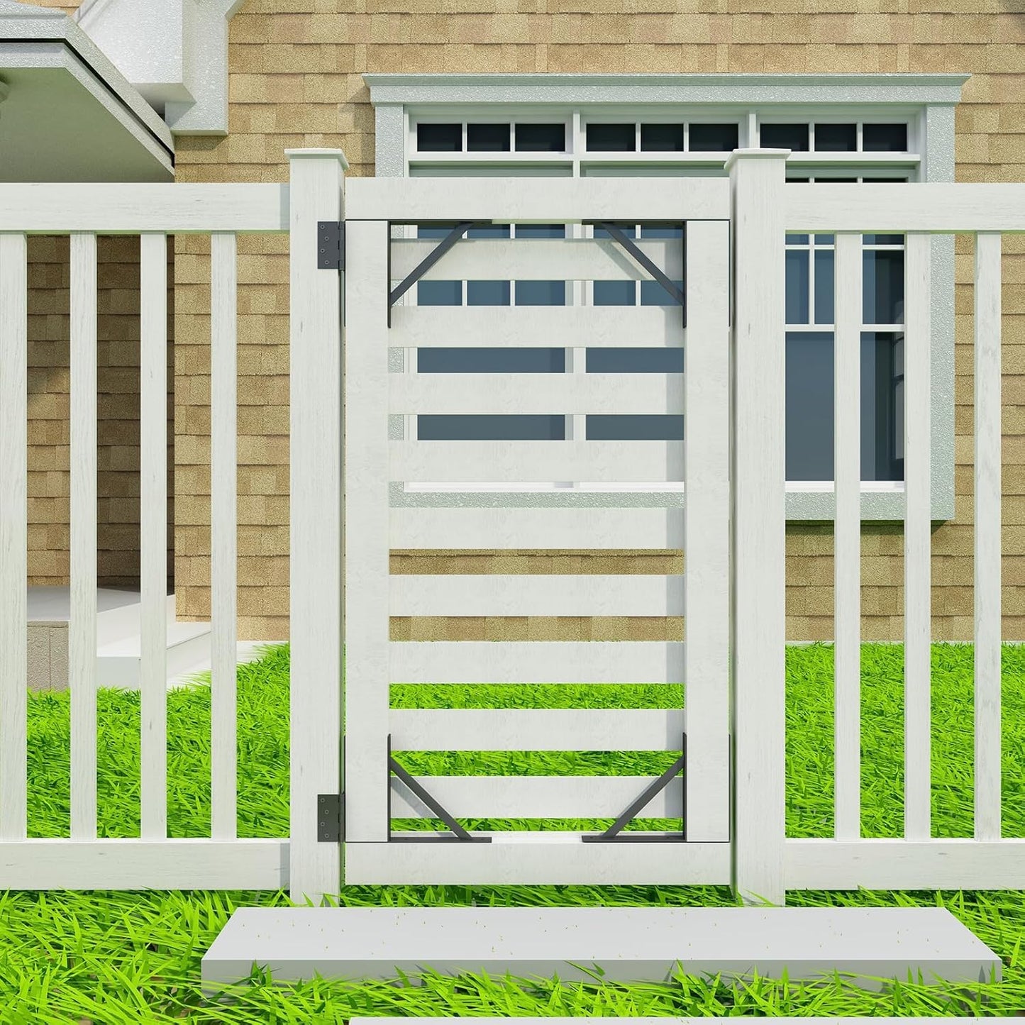 Adjustable Heavy Duty Gate Corner Brace Bracket for Wooden Fence, Driveway, and Corral Gates - Anti Sag Gate Kit for Wood Windows