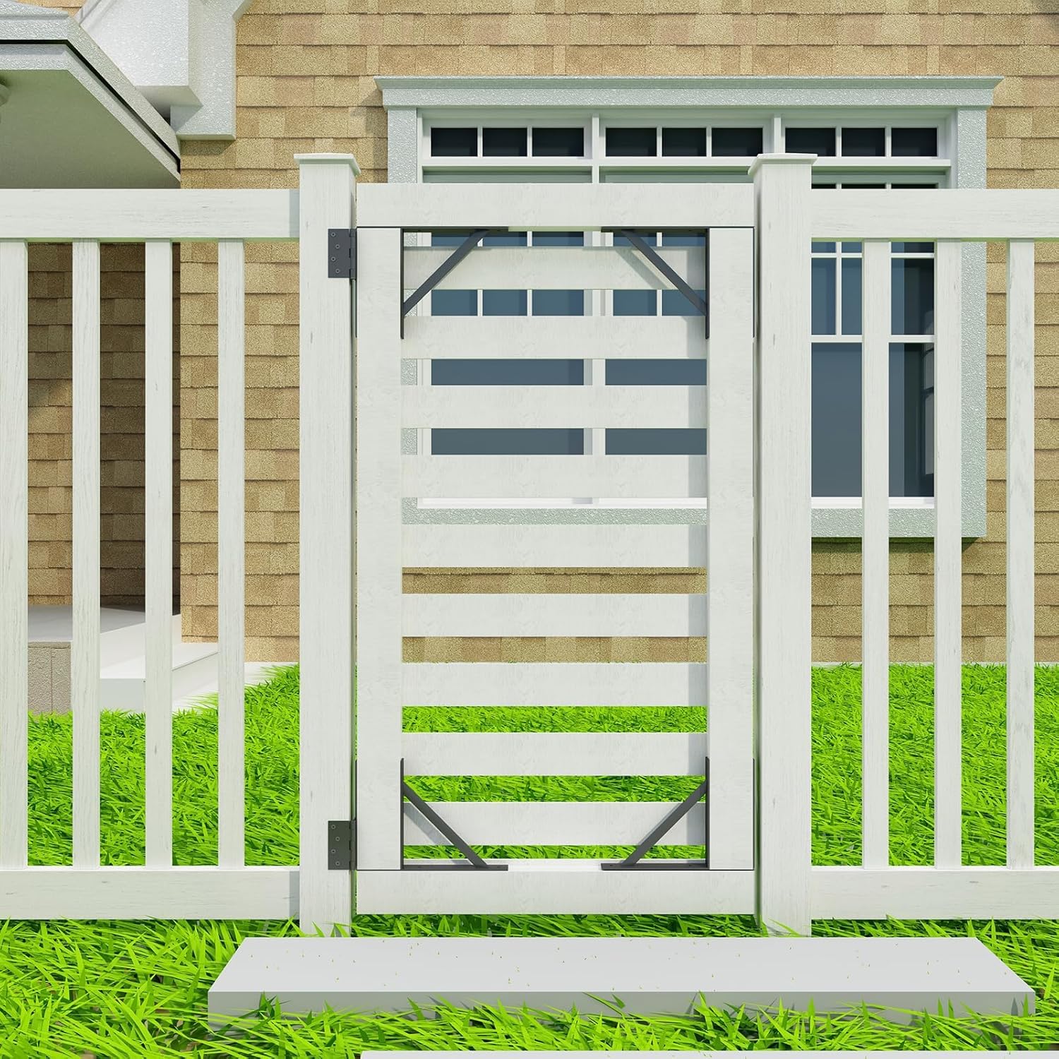 Adjustable Heavy Duty Gate Corner Brace Bracket for Wooden Fence, Driveway, and Corral Gates - Anti Sag Gate Kit for Wood Windows