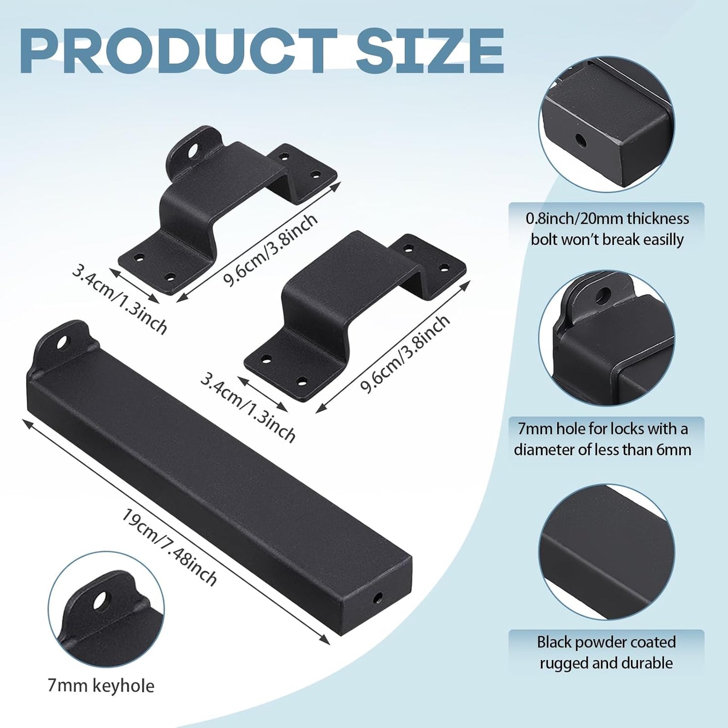 Adjustable Heavy Duty Slide Gate Latch Lock for Wooden Fences and Doors - Maibiansm Sliding Latch with Padlock Hole - Indoor/Outdoor Security Locks