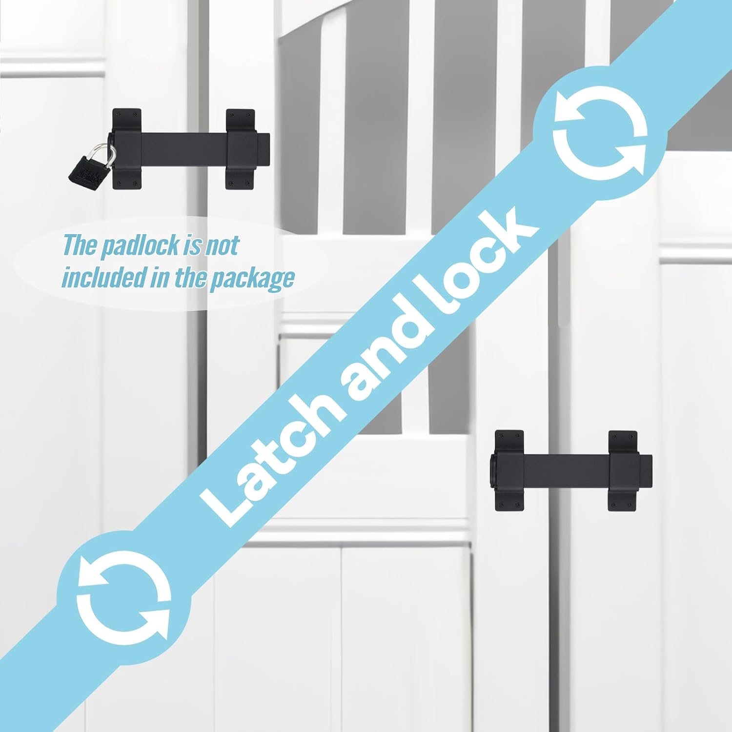 Adjustable Heavy Duty Slide Gate Latch Lock for Wooden Fences and Doors - Maibiansm Sliding Latch with Padlock Hole - Indoor/Outdoor Security Locks