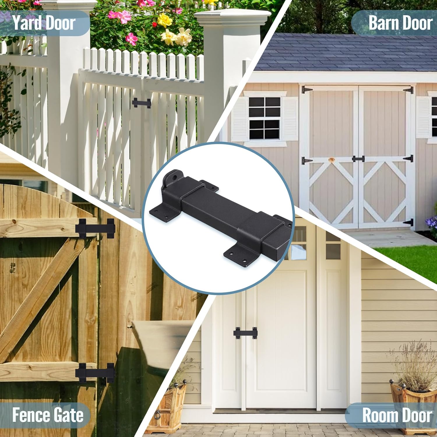 Adjustable Heavy Duty Slide Gate Latch Lock for Wooden Fences and Doors - Maibiansm Sliding Latch with Padlock Hole - Indoor/Outdoor Security Locks