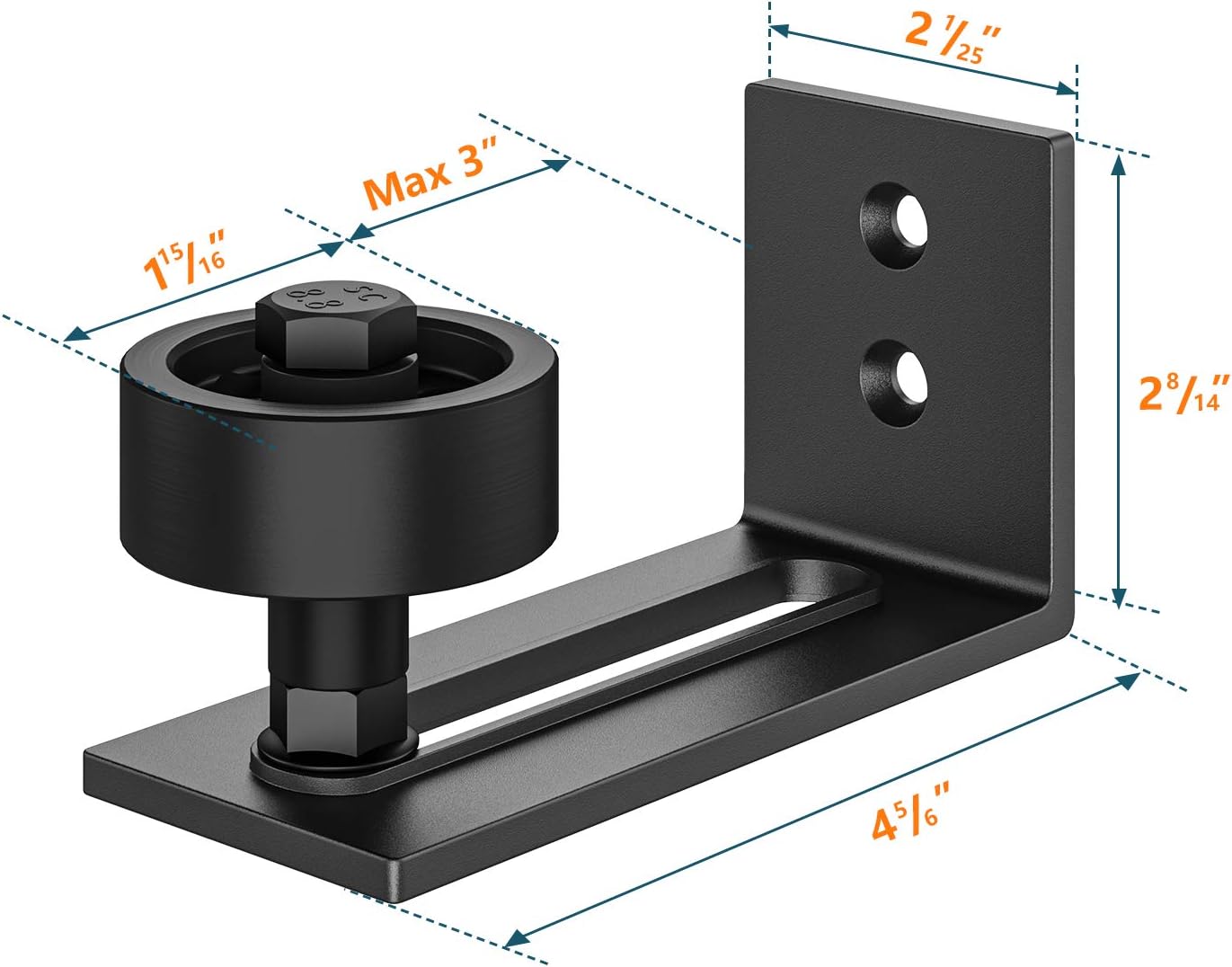 Adjustable Heavy Duty Sliding Barn Door Floor Guide with Wall Mount System - 8 Pack Non-Damage Flush Bottom Design