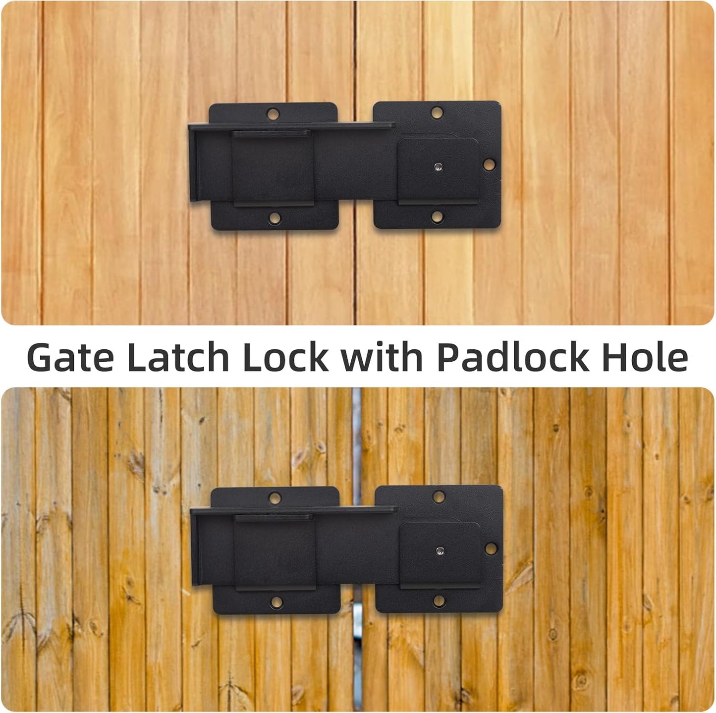 Adjustable Heavy Duty Steel Gate Latch Lock with Padlock Hole for Swing Open Doors - Ideal for Outdoor Gates, Fences, Barns, Sheds, Garages, and Yards - WildKart