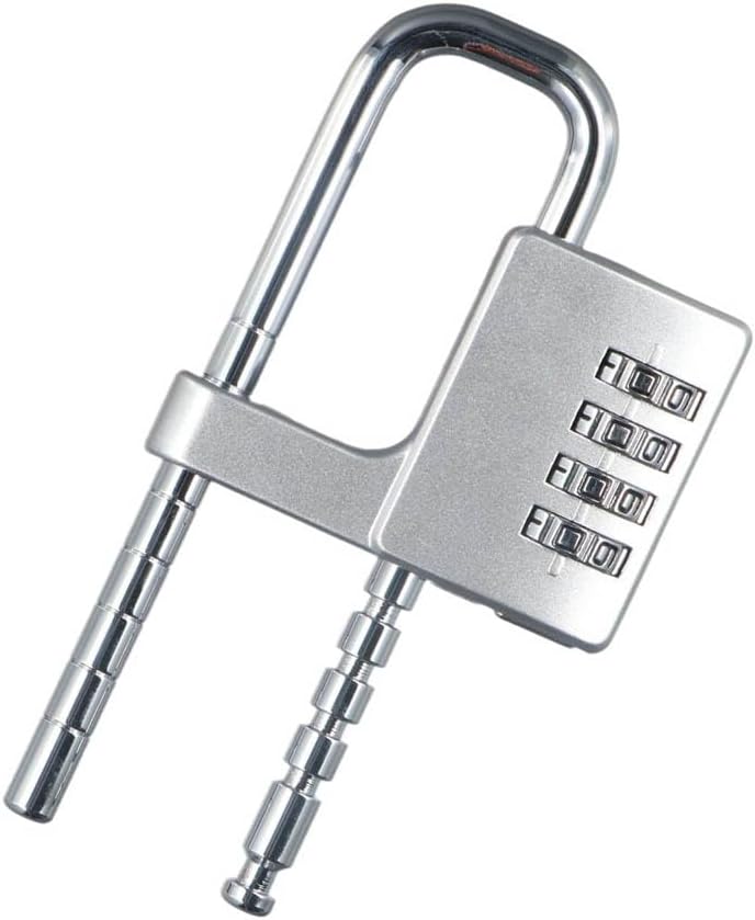 Adjustable Lengthened U-Shaped Lock with 4 Digit Combination - Portable Gym Locker Password Lock