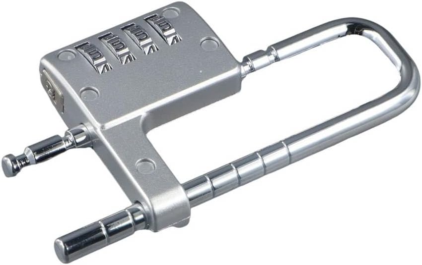 Adjustable Lengthened U-Shaped Lock with 4 Digit Combination - Portable Gym Locker Password Lock