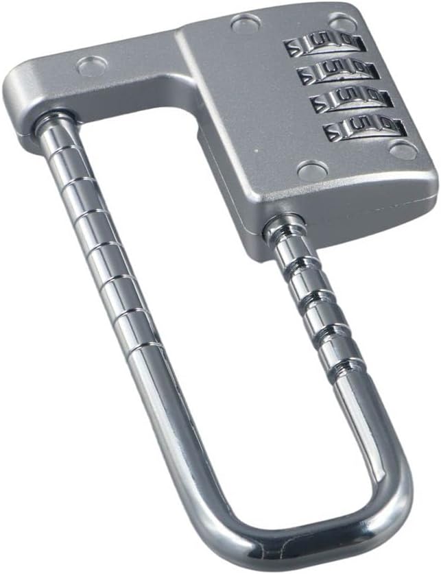 Adjustable Lengthened U-Shaped Lock with 4 Digit Combination - Portable Gym Locker Password Lock