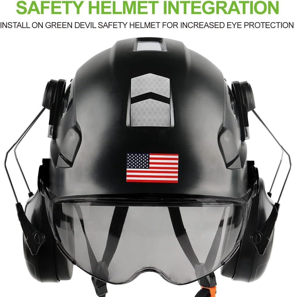 Adjustable Lightweight Green Devil Safety Helmet Hard Hat with Vented ABS Shell, 6-Point Suspension, ANSI Z89.1 Approved for Industrial & Construction Use