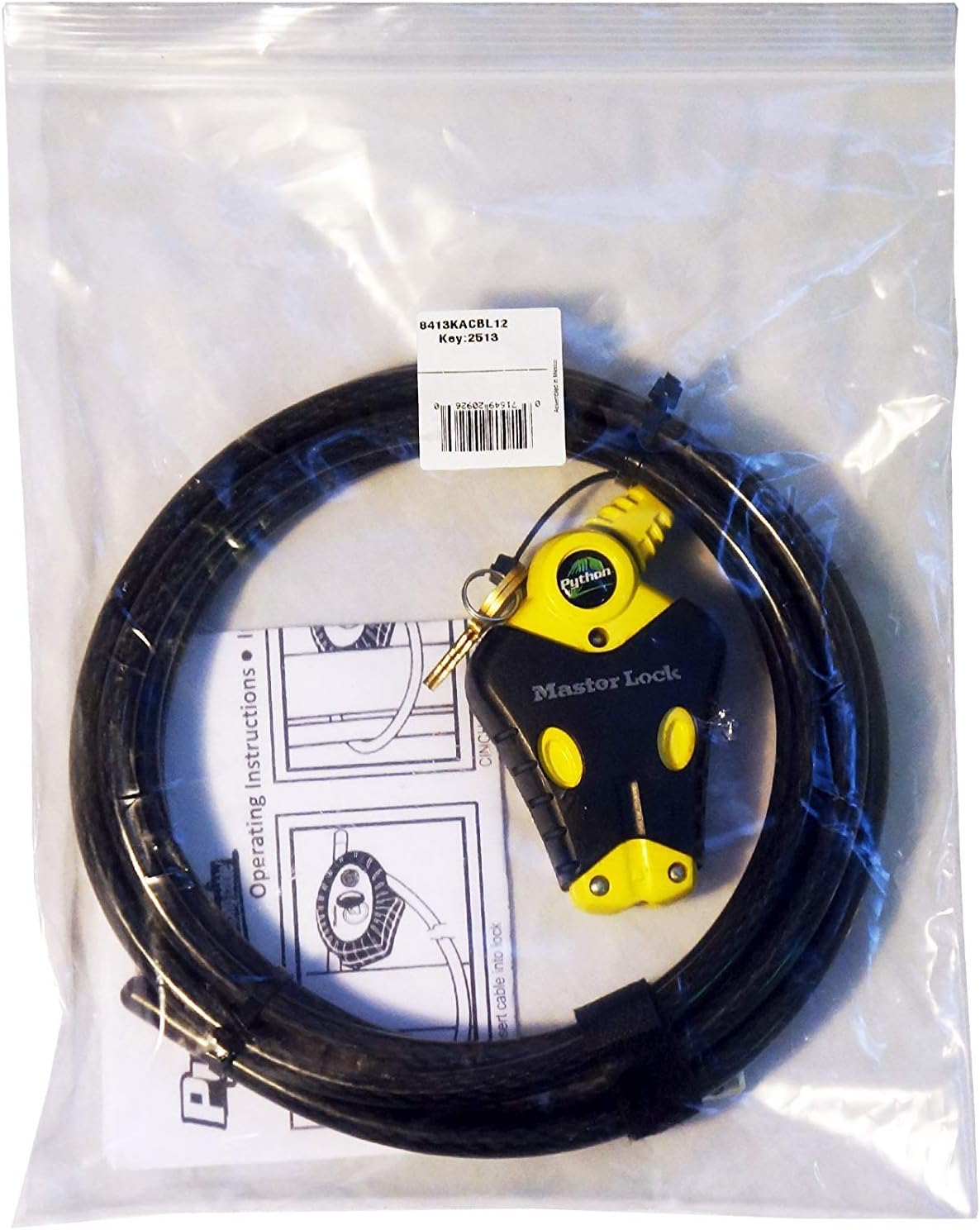 Adjustable Master Lock Python Cable Lock - Model 8413KACBL-12