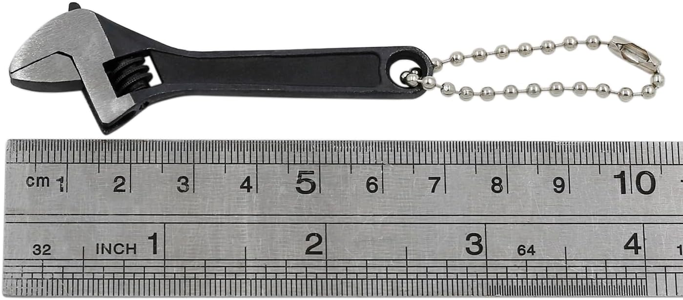 Adjustable Mini Size Black Spanner Nut Wrench Tool with 2.5" Jaw Capacity for Tight Spaces
