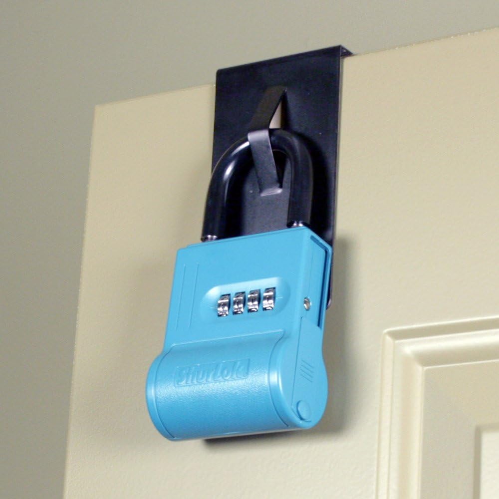 Adjustable Shackle Lock Box with 6 Key Capacity & Over The Door Lockbox