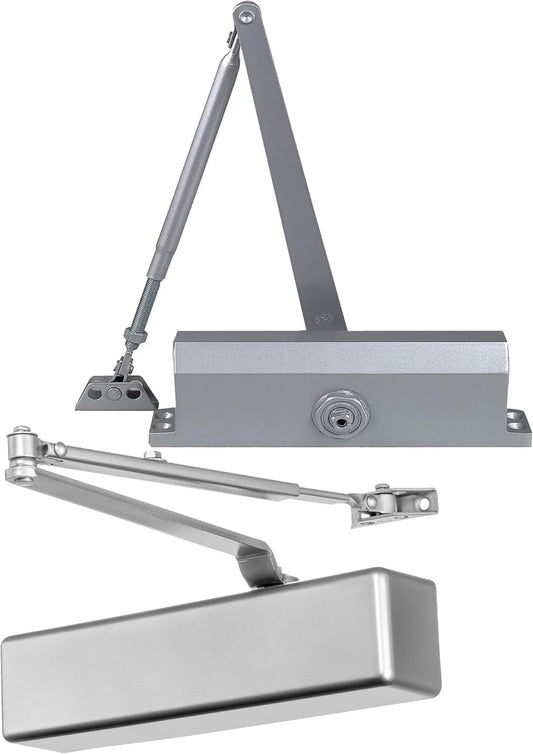 Adjustable Size 1-6 Heavy Duty Hydraulic Door Closer with 3 Springs - Series 3000 Aluminum Finish