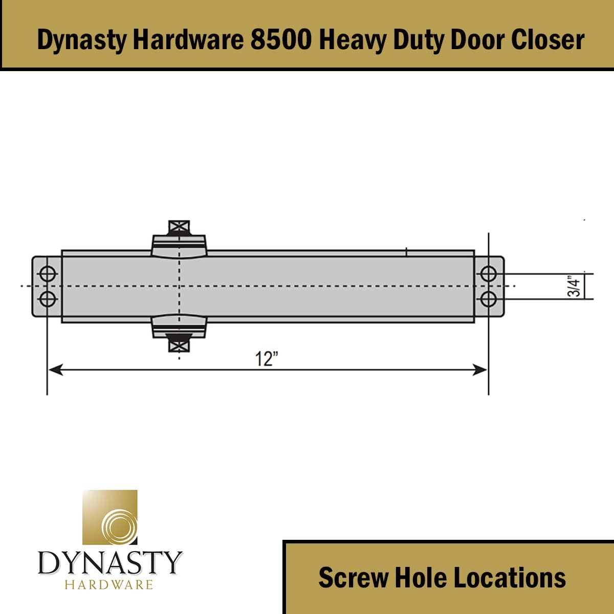 Adjustable Size 1-6 Heavy Duty Hydraulic Door Closer with 3 Springs - Series 3000 Aluminum Finish