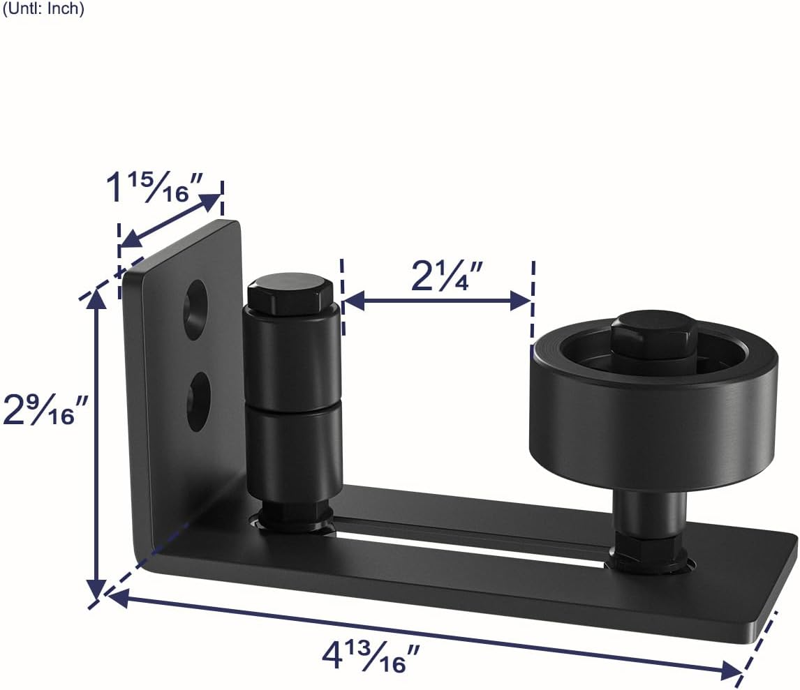 Adjustable Sliding Barn Door Floor Guide - 8 Setup Options - DIY Friendly Bottom Roller - Black Stay Roller - 1PCS - WildKart
