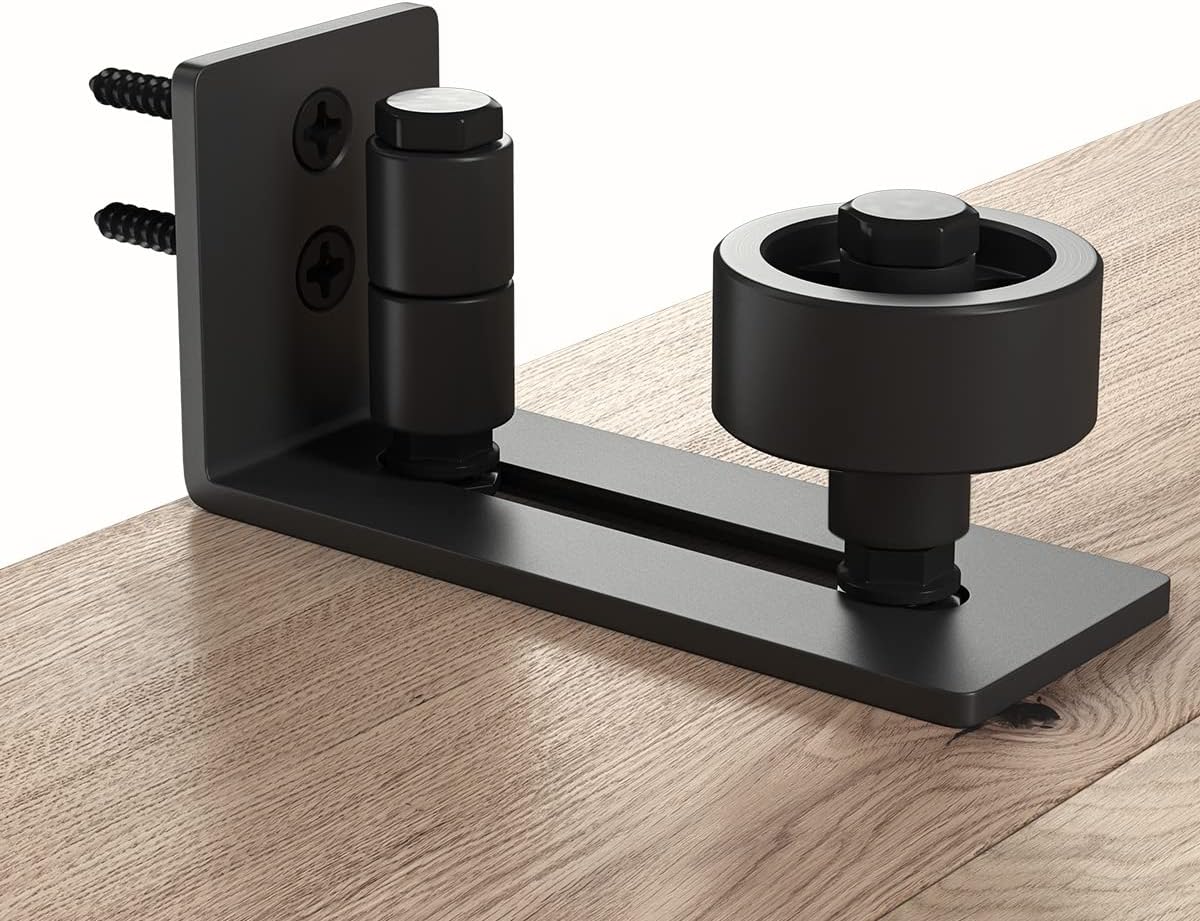Adjustable Sliding Barn Door Floor Guide - 8 Setup Options - DIY Friendly Bottom Roller - Black Stay Roller - 1PCS - WildKart