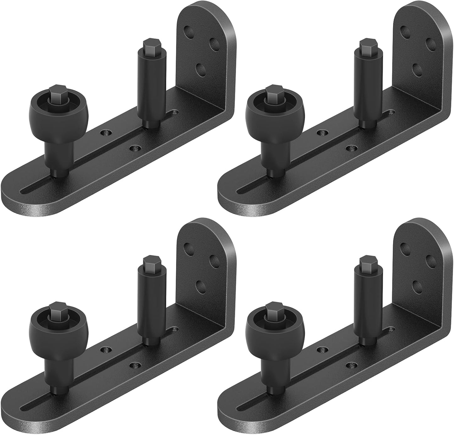 Adjustable Sliding Barn Door Floor Guide with 4PCS Rollers - Flush Bottom Design