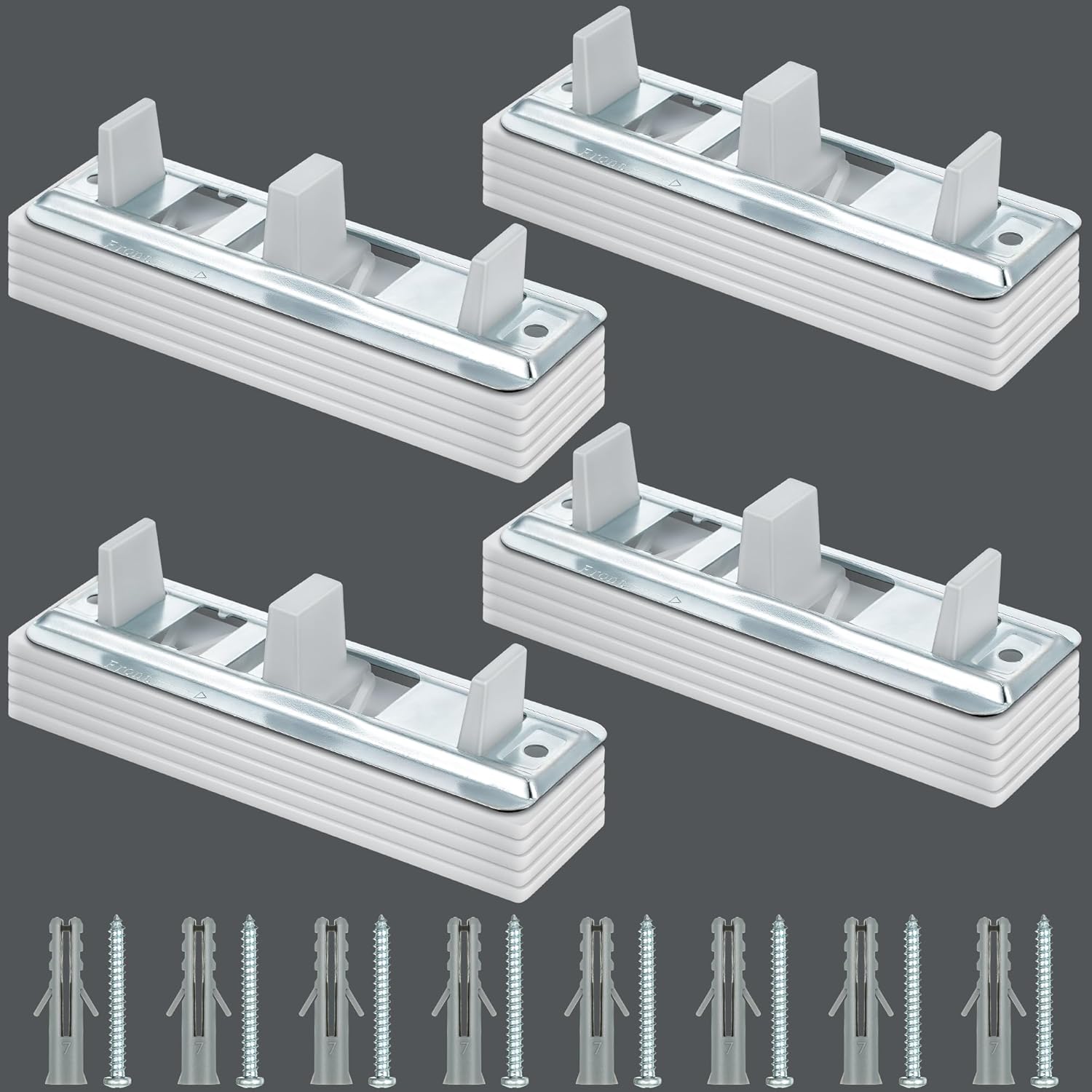 Adjustable Sliding Closet Door Floor Guide with Carpet Risers - Set of 4 Pieces for 3/4" to 1 1/4" Thick Doors