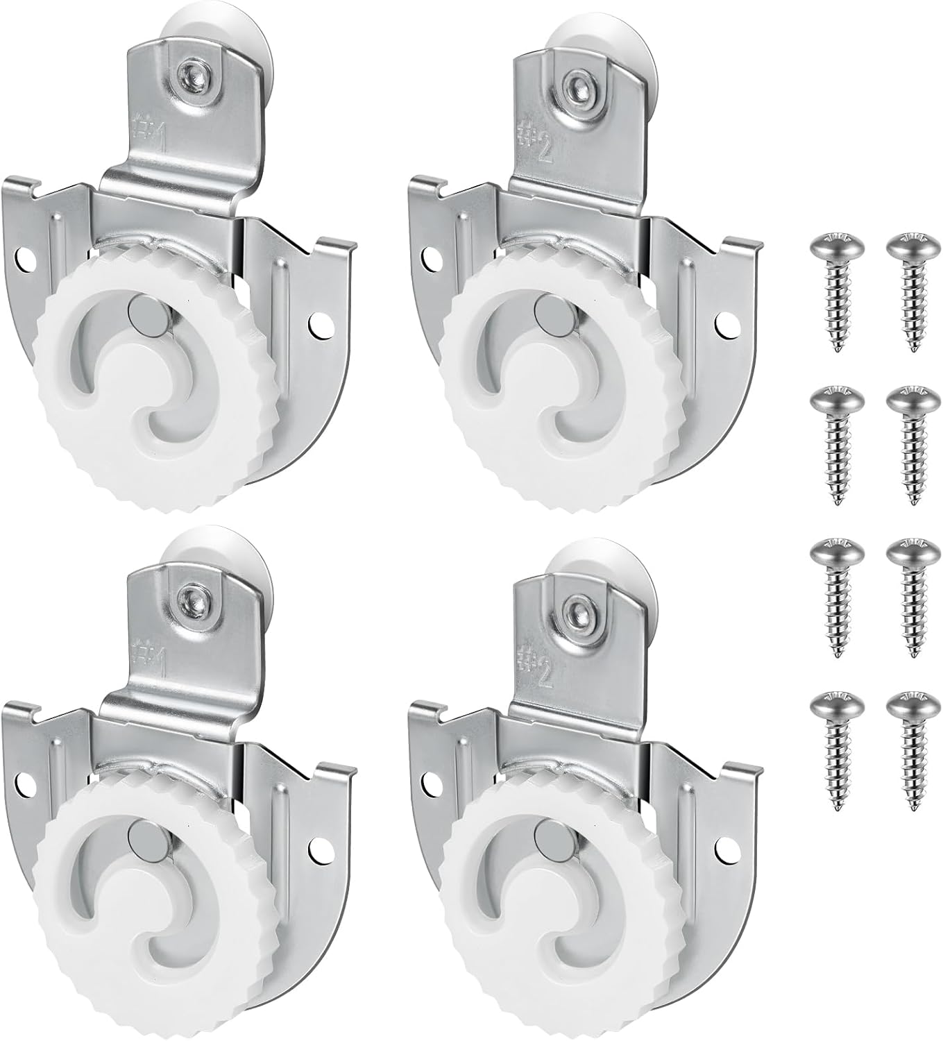 Adjustable Sliding Closet Door Hardware Set with Roller Kit, Knob, Hooks, and Screws for Wardrobe Doors