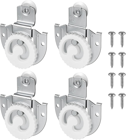 Adjustable Sliding Closet Door Hardware Set with Roller Kit, Knob, Hooks, and Screws for Wardrobe Doors