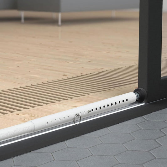 Adjustable Sliding Door Security Bar with Rubber Tips - 17-50 inch Heavy Duty Patio Door Security for Apartments, Bedrooms, and Interior Doors in White Color