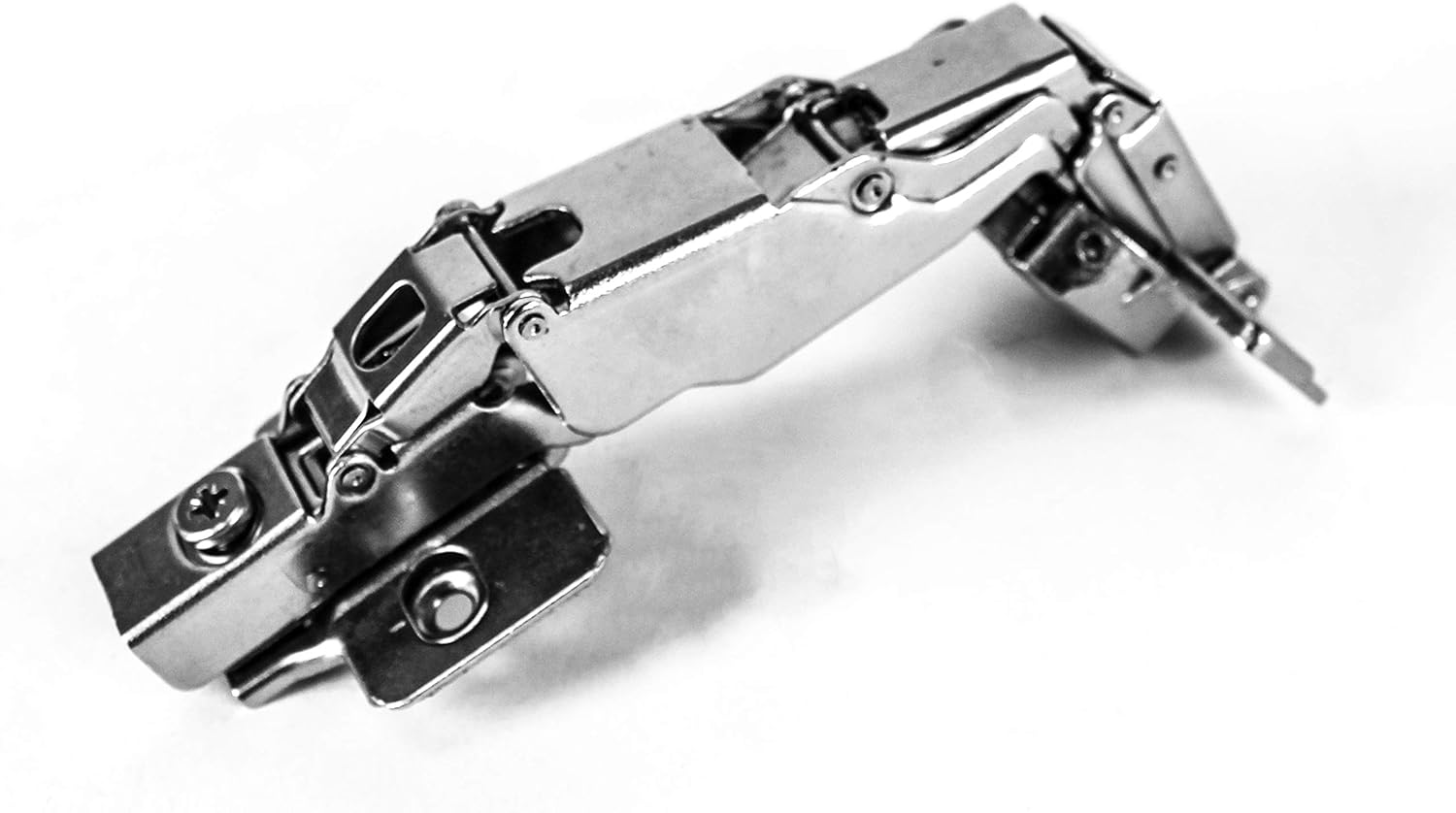 Adjustable Soft Close Frameless Cabinet Door Hinges - 2 Pack 165 Degree Concealed Hydraulic Mounting Hinges for Wardrobe - Nickel-Plated Steel Buffer Dampers - Full Overlay - 1 Pair