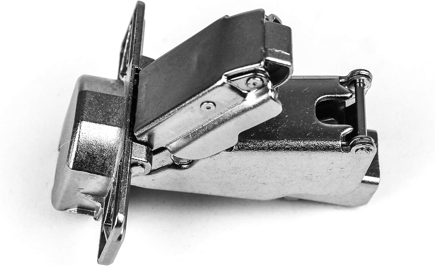 Adjustable Soft Close Frameless Cabinet Door Hinges - 2 Pack 165 Degree Concealed Hydraulic Mounting Hinges for Wardrobe - Nickel-Plated Steel Buffer Dampers - Full Overlay - 1 Pair