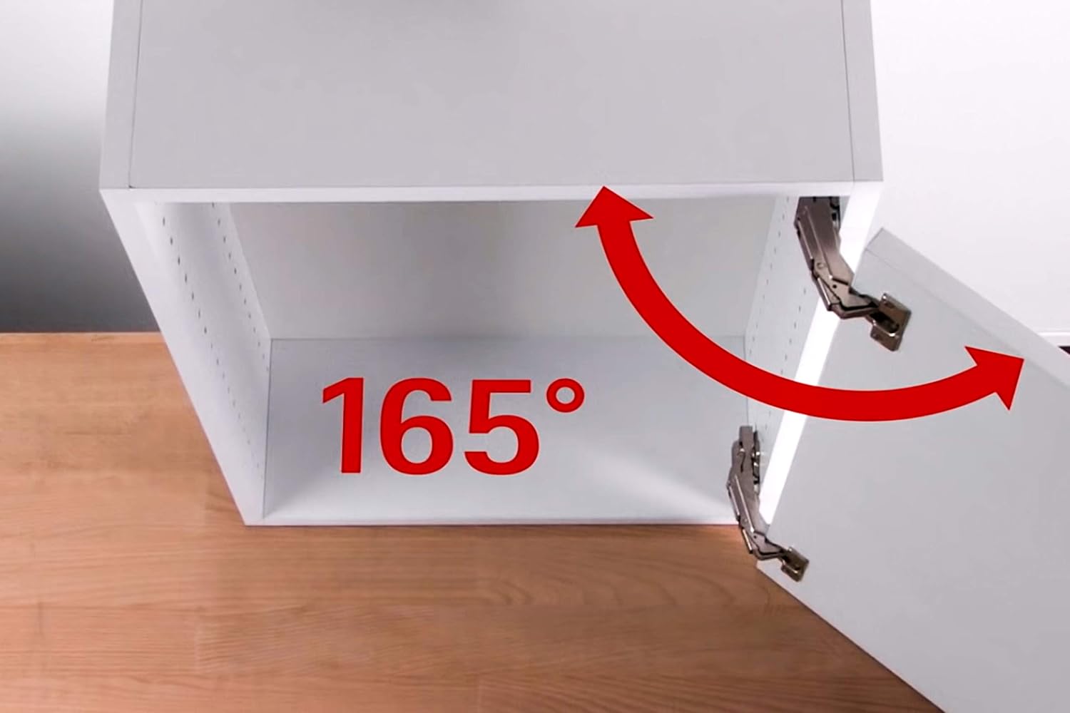 Adjustable Soft Close Frameless Cabinet Door Hinges - 2 Pack 165 Degree Concealed Hydraulic Mounting Hinges for Wardrobe - Nickel-Plated Steel Buffer Dampers - Full Overlay - 1 Pair