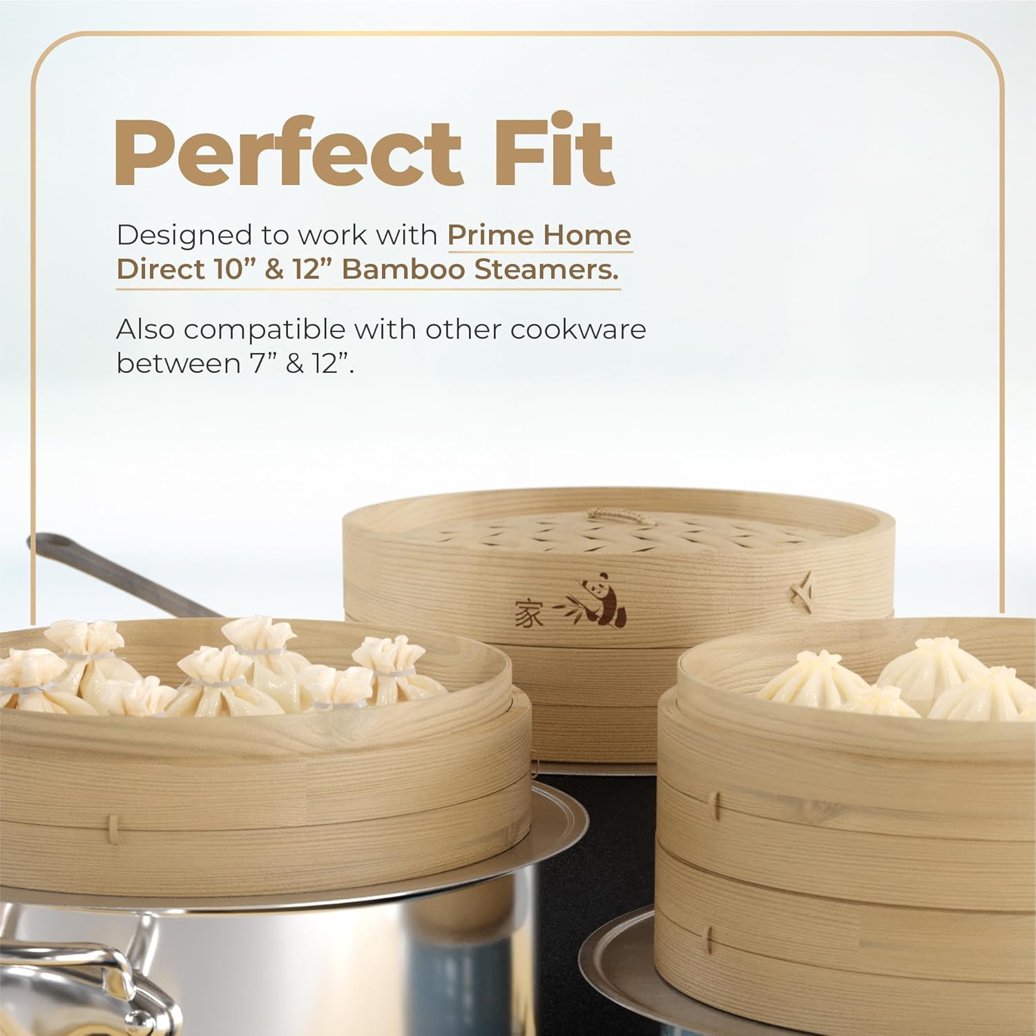 Adjustable Stainless Steel Steamer Ring Adapter for 7-12" Bamboo Baskets - Perfect for Cooking Dumplings, Dim Sum, Veggies, and More