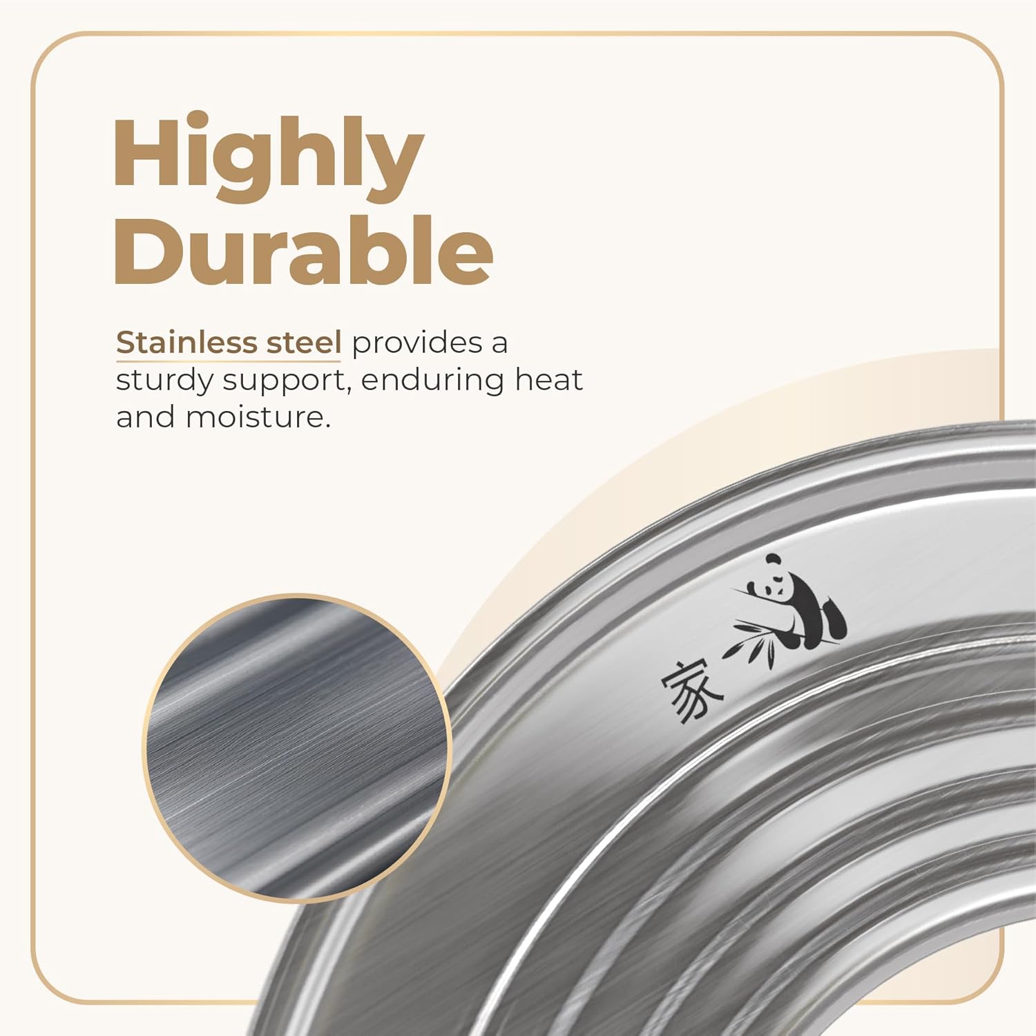 Adjustable Stainless Steel Steamer Ring Adapter for 7-12" Bamboo Baskets - Perfect for Cooking Dumplings, Dim Sum, Veggies, and More