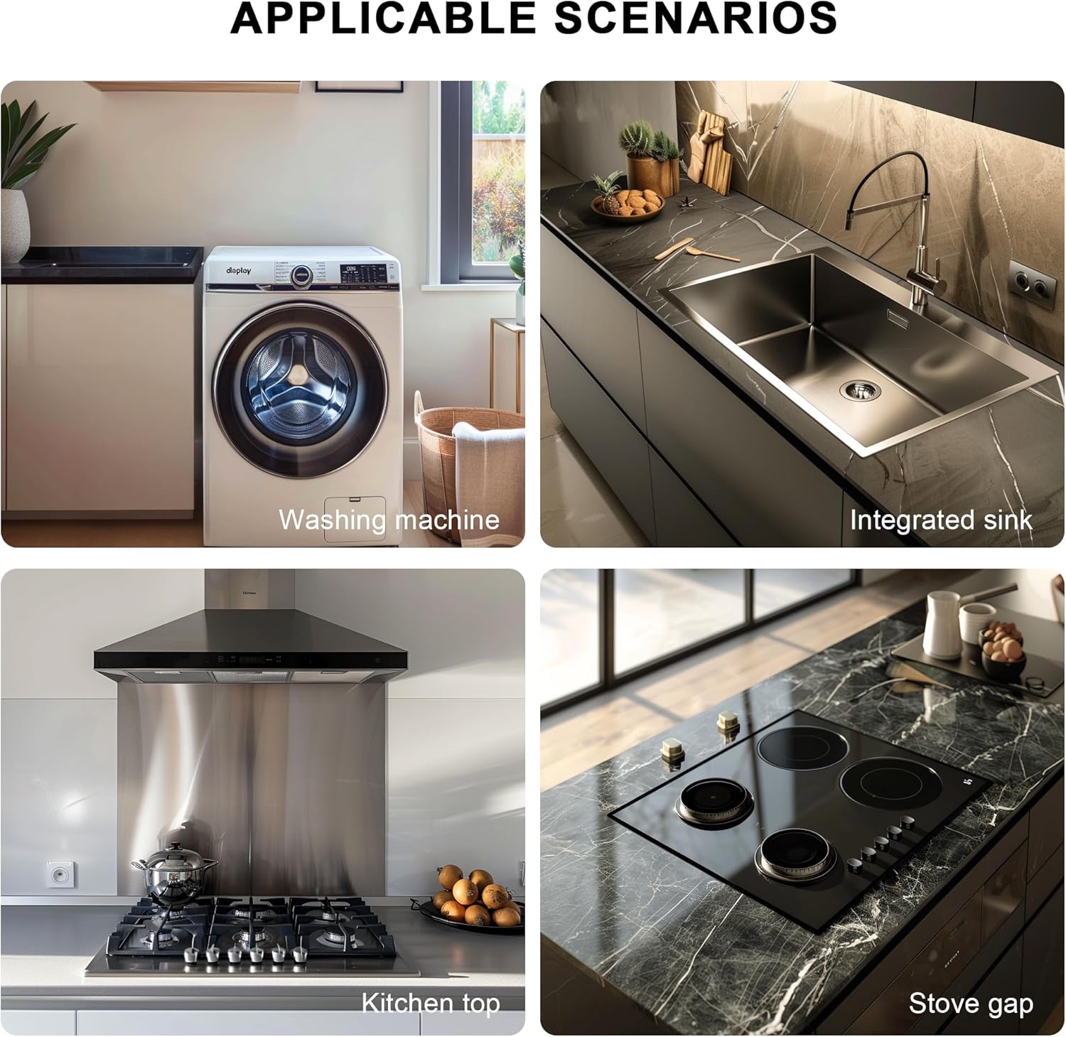 Adjustable Stainless Steel Stove Gap Cover 2 Pack for Kitchen, Oven, and Counter - 13.8" to 27.6
