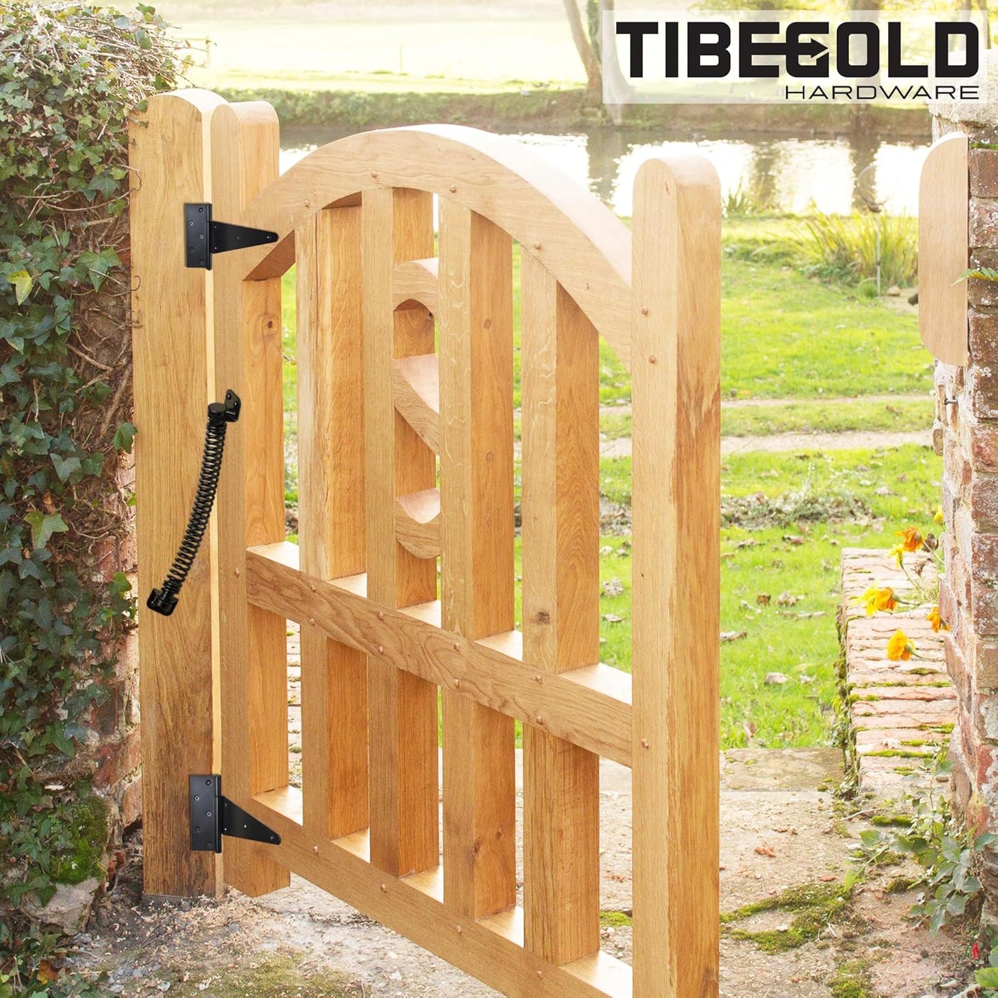 Adjustable Tension Gate Spring Closer for Wooden and Vinyl Fence - Heavy Duty Self Closing Door Closer for Outdoor Gates - 11-1/2" Black Gate Spring Hardware - 1 Pack