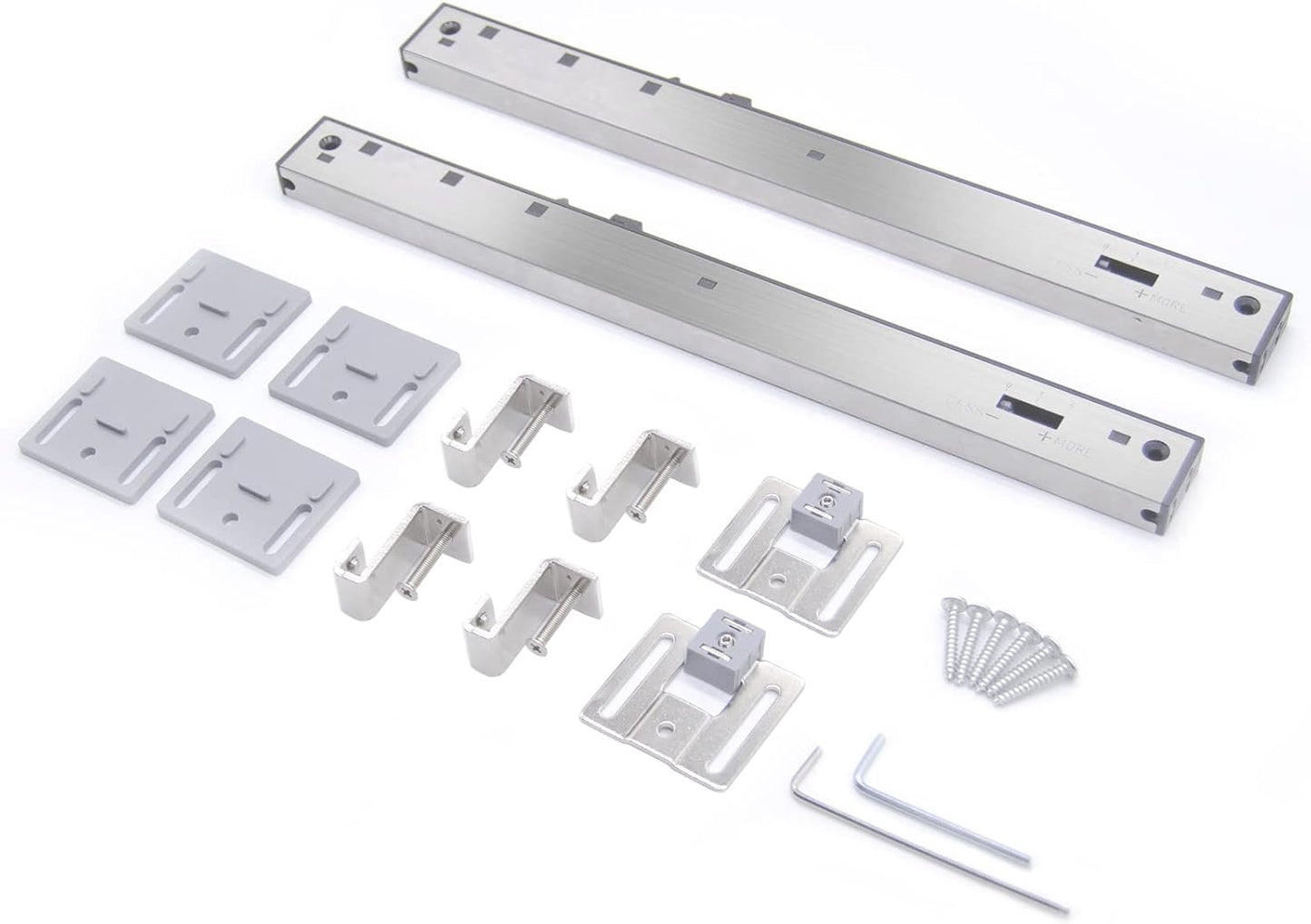 Adjustable Tension Spring Buffer Damper for Barn Doors, Set of 2 Stainless Steel Soft Close Mechanisms, Hole-Free Installation, Ideal for Doors 77-132 lbs, Includes Actuator Spacers