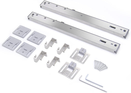 Adjustable Tension Spring Buffer Damper for Barn Doors, Set of 2 Stainless Steel Soft Close Mechanisms, Hole-Free Installation, Ideal for Doors 77-132 lbs, Includes Actuator Spacers