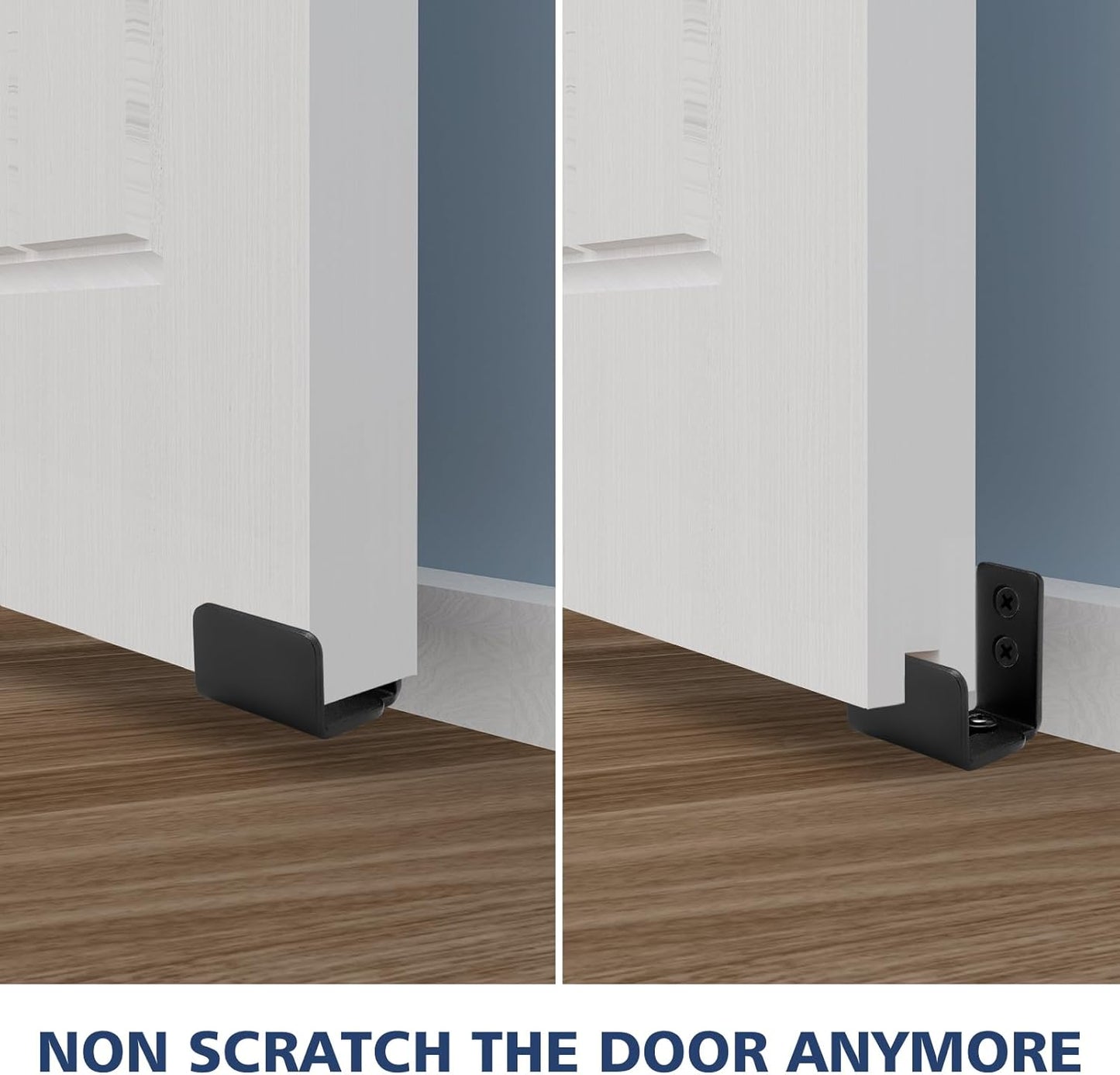 Adjustable U-Shape Sliding Barn Door Floor Guide with Wall Mount System - 1 Pack