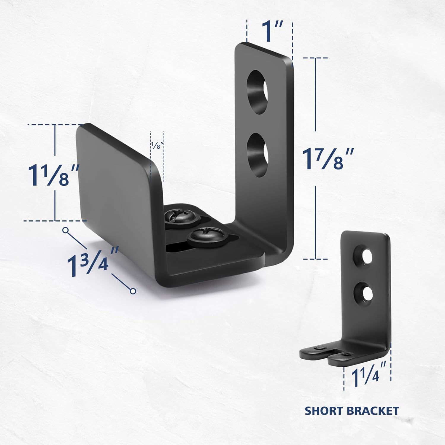 Adjustable U-Shape Sliding Barn Door Floor Guide with Wall Mount System - 1 Pack