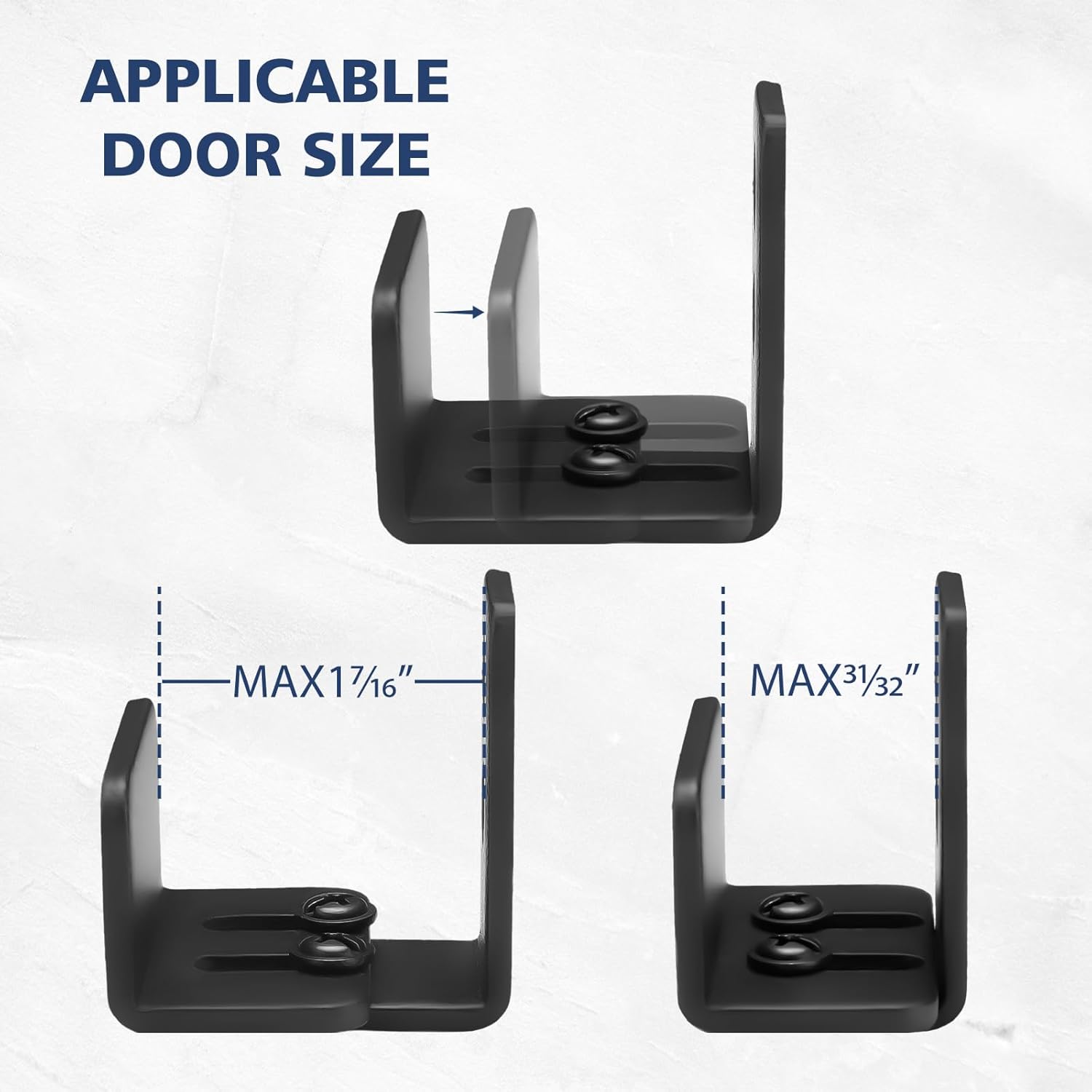 Adjustable U-Shape Sliding Barn Door Floor Guide with Wall Mount System - 1 Pack