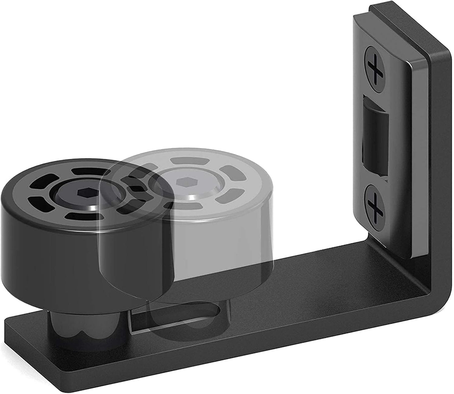 Adjustable Wall Mounted CCJH Sliding Barn Door Floor Guide with Double Rollers - Black - WildKart