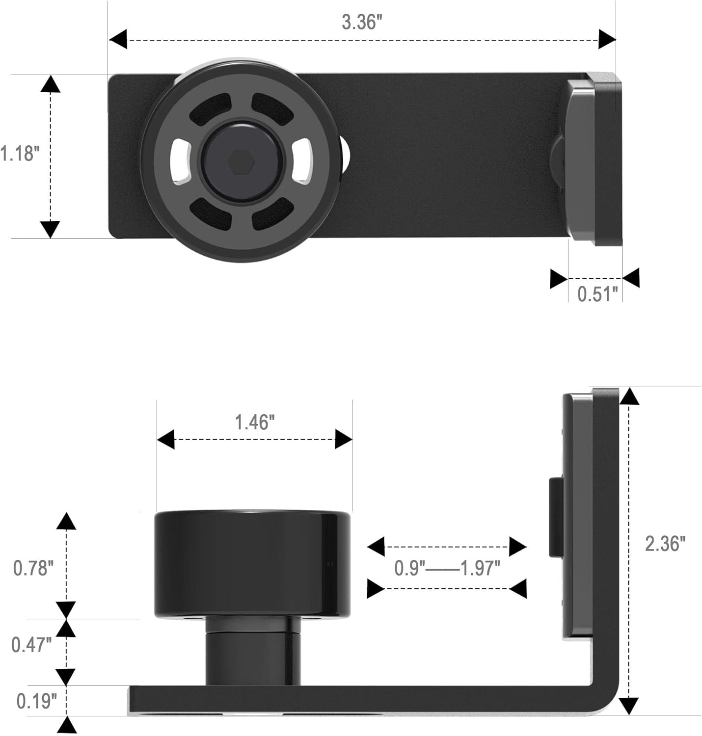 Adjustable Wall Mounted CCJH Sliding Barn Door Floor Guide with Double Rollers - Black - WildKart