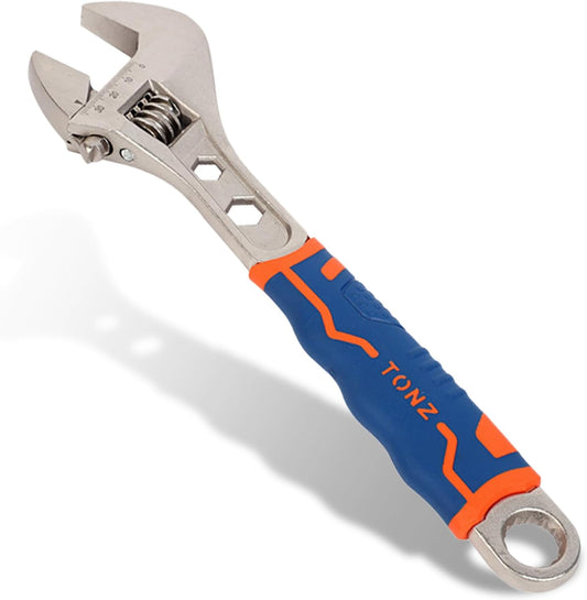 Adjustable Wrench Set - 6-Inch Wrenches with Rubber Grip Handle for Home, Garage, Workshop - Carbon Steel Design by QILUCKY