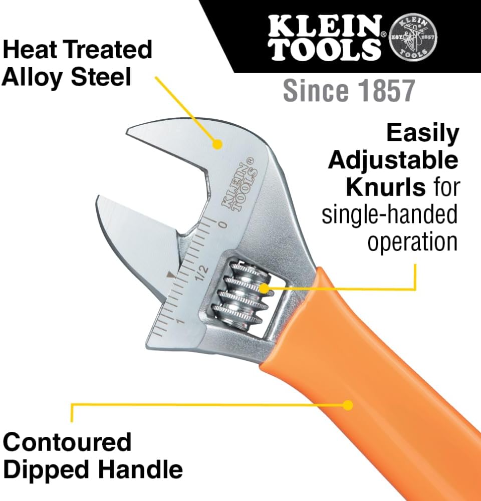 Adjustable Wrench Set with Extra Capacity by Klein Tools - 4 Pieces