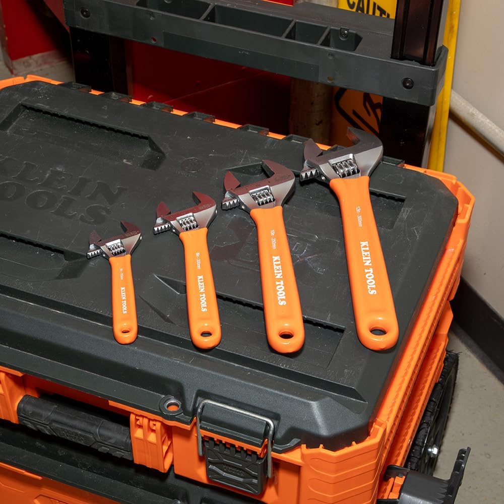 Adjustable Wrench Set with Extra Capacity by Klein Tools - 4 Pieces