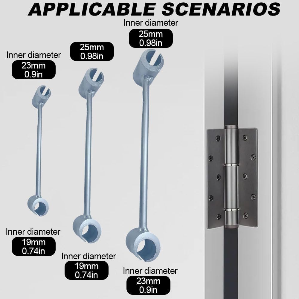 Adjustable Wrench Tool for Standard Door Hinge Repair - Heavy Duty Gap Adjusting Spanner Key - Round Bolt Standard Gauge - 14-18mm - 1PC