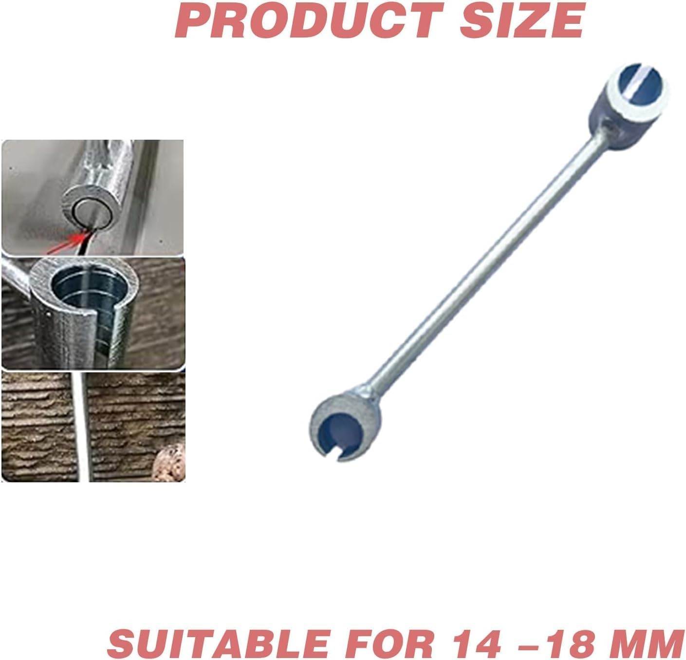 Adjustable Wrench Tool for Standard Door Hinge Repair - Heavy Duty Gap Adjusting Spanner Key - Round Bolt Standard Gauge - 14-18mm - 1PC