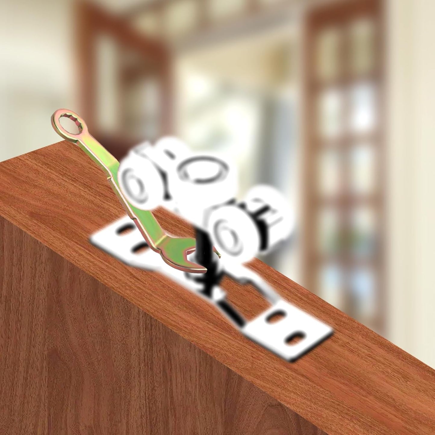 Adjustment Tool Set for Bi-Fold and Pocket Closet Doors - 2pcs N7164 Angled Wrenches for Johnson 3/8 Open Hardware