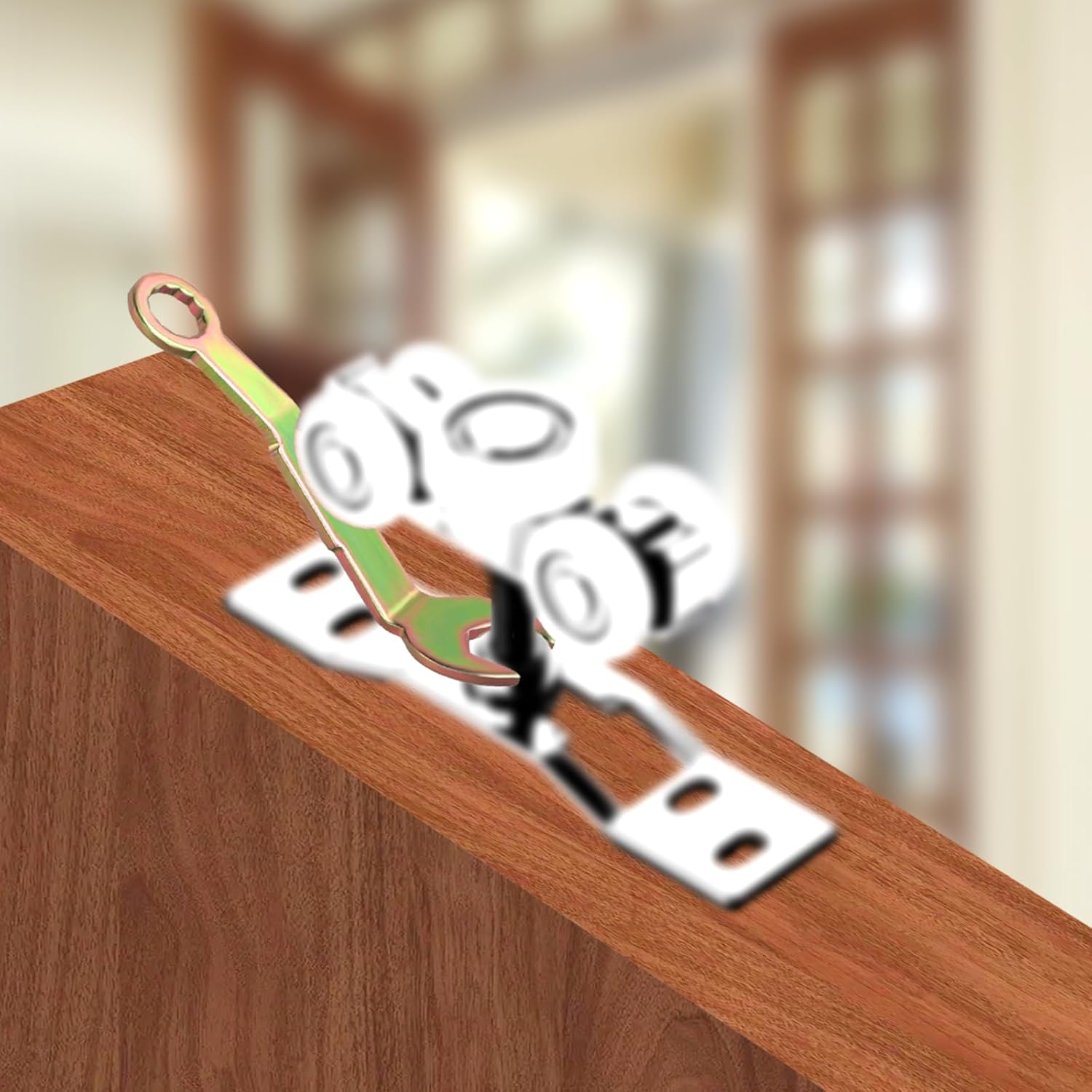 Adjustment Tool Set for Bi-Fold and Pocket Closet Doors - 2pcs N7164 Angled Wrenches for Johnson 3/8 Open Hardware