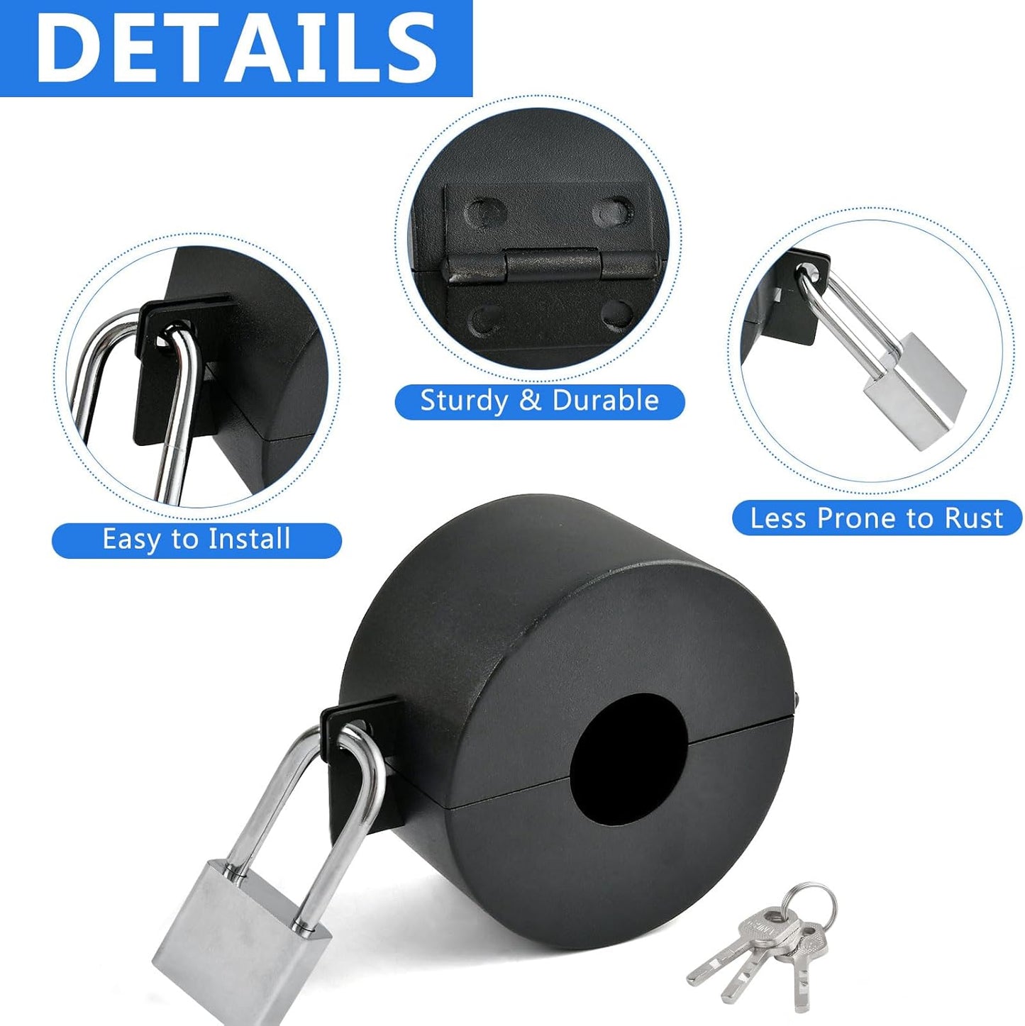 Aemygo Door Knob Lock Out Device with Padlock for Child Safety - Prevents Turning & Operating Handle, Disable Access to Keyhole - WildKart