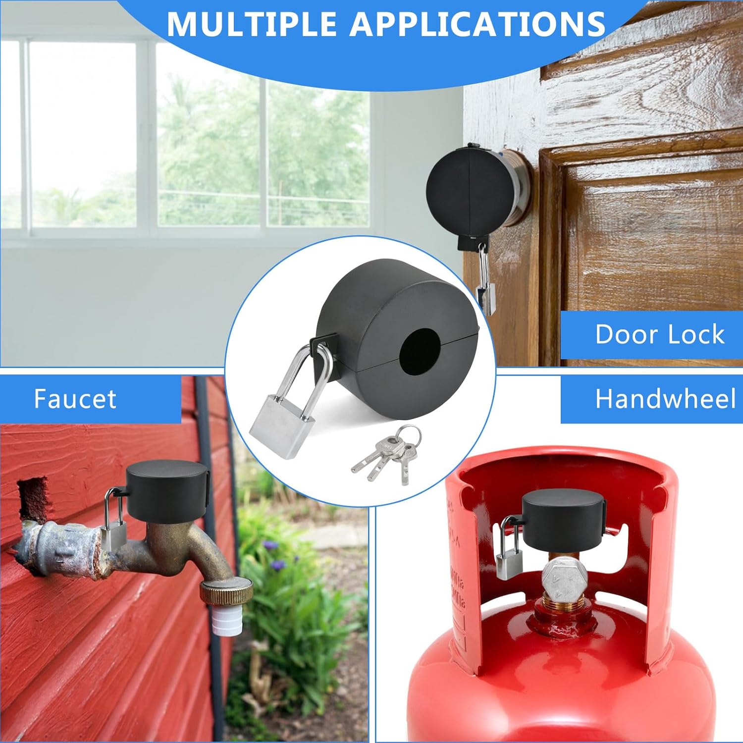 Aemygo Door Knob Lock Out Device with Padlock for Child Safety - Prevents Turning & Operating Handle, Disable Access to Keyhole - WildKart