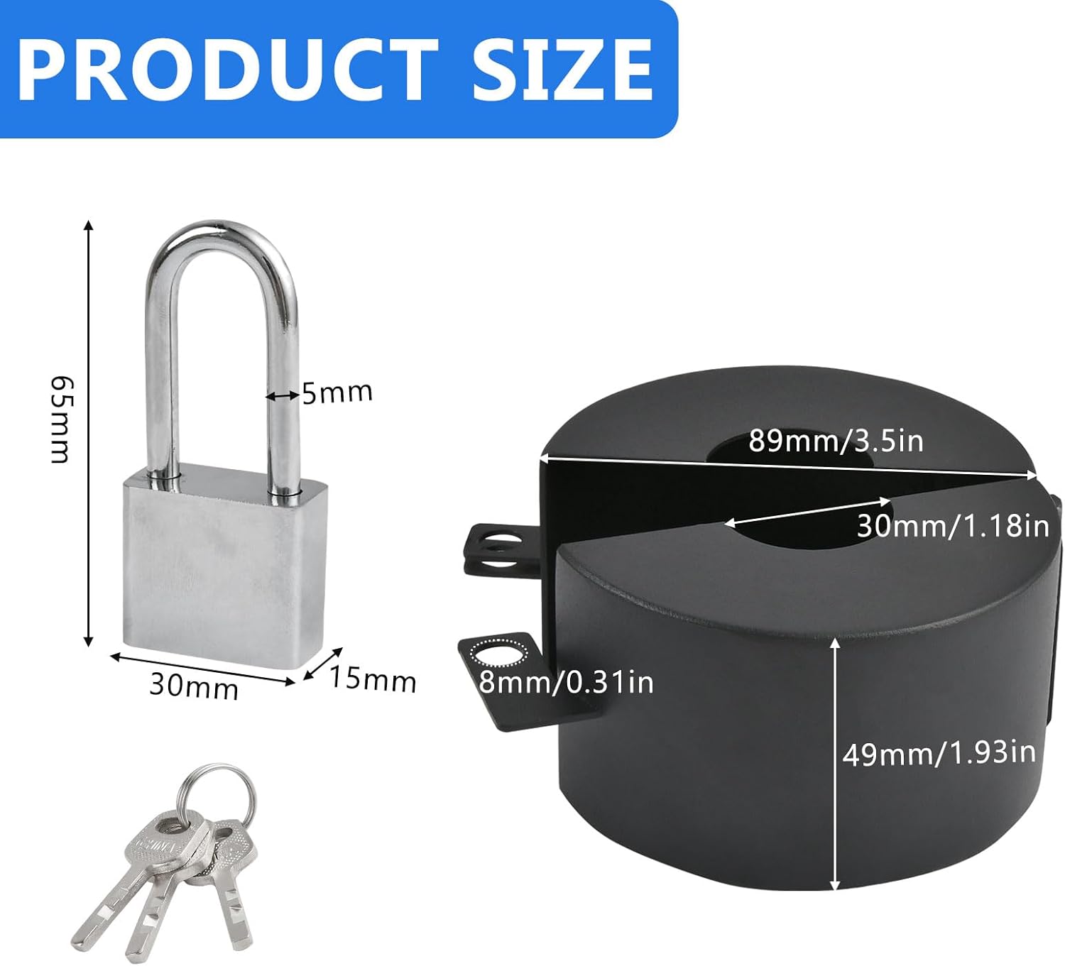 Aemygo Door Knob Lock Out Device with Padlock for Child Safety - Prevents Turning & Operating Handle, Disable Access to Keyhole - WildKart