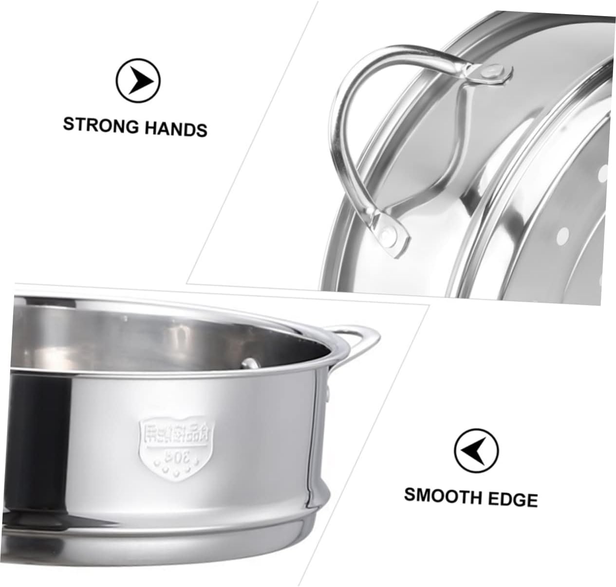 Aerowake 304 Stainless Steel Dim Sum Steamer Basket - Perfect for Rice, Buns, Eggs, and Seafood