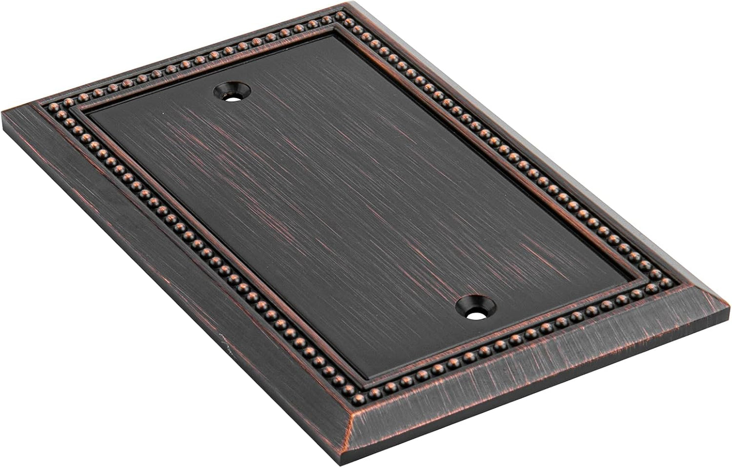Aged Bronze Heavy Duty Sunken Pearls Decorative Wall Plate Switch Cover - Single Blank, 2 Pack